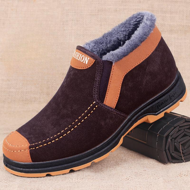 Fashion 2024 New Men's Cotton Shoes Winter Fashion Shoes Men's Snow Boots Plush Thickened Comfortable and Warm Walking Shoes Boots Men