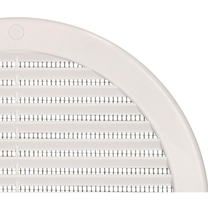 Ventilācijas restes - KOTARBAU - Apaļa - Ø 200 mm - Balta - Integrēts moskītu tīkls