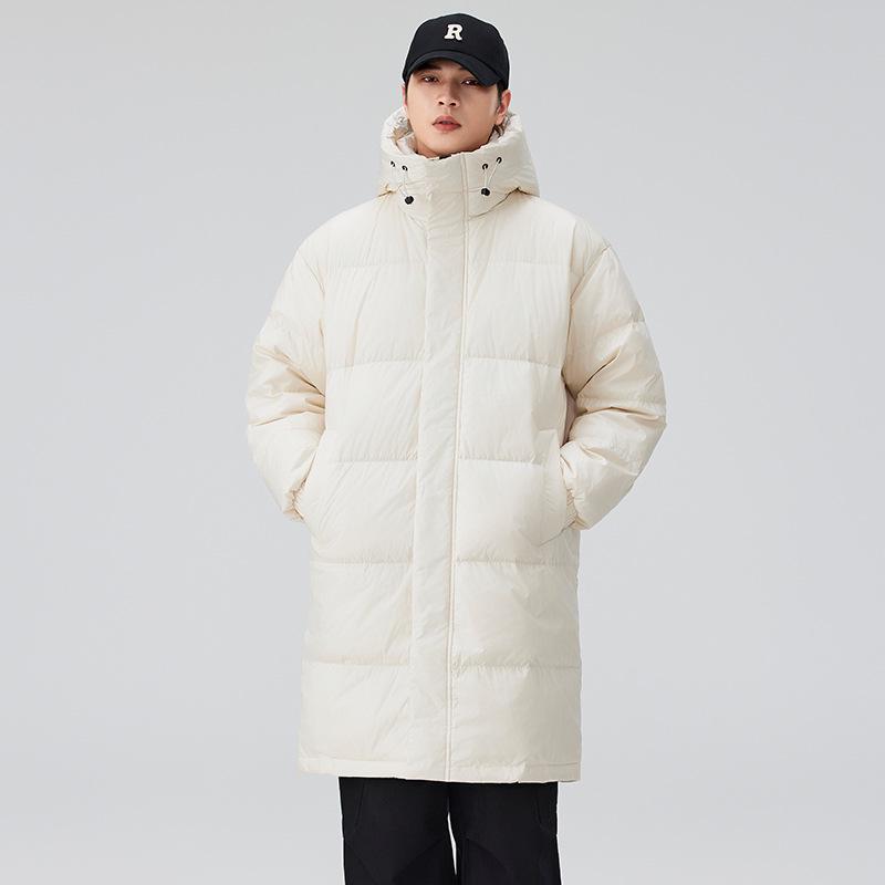 Unisex Luxury White Duck Down Hooded Puffer Coat - Winter 2025 High-End Cold Protection