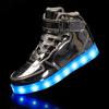 Leuchtende USB-Lade High-Top Skateboard-Schuhe: Modische Größen für Eltern-Kind, Paare und Herren