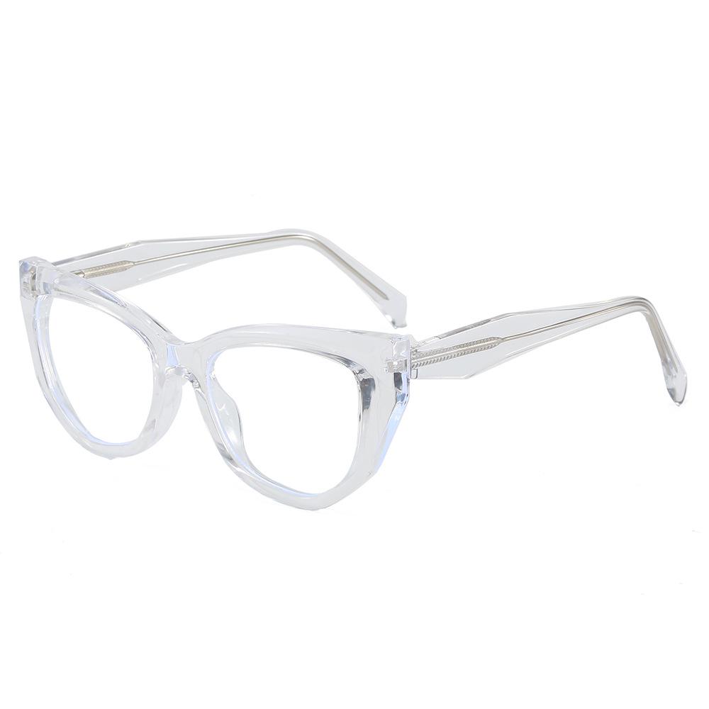 Korean Retro Cat Eye Blue Light Blocking Glasses, Small Frame, Myopia Compatible, Fashionable Clear Lens for Women
