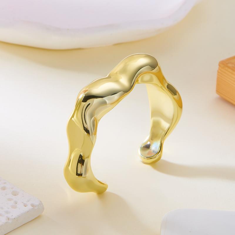 Big Cuff Bangles Bracelets Women Vintage Statement Plastic Geometric Open Bangle Hip Hop Punk Gold Silver Color Jewelry