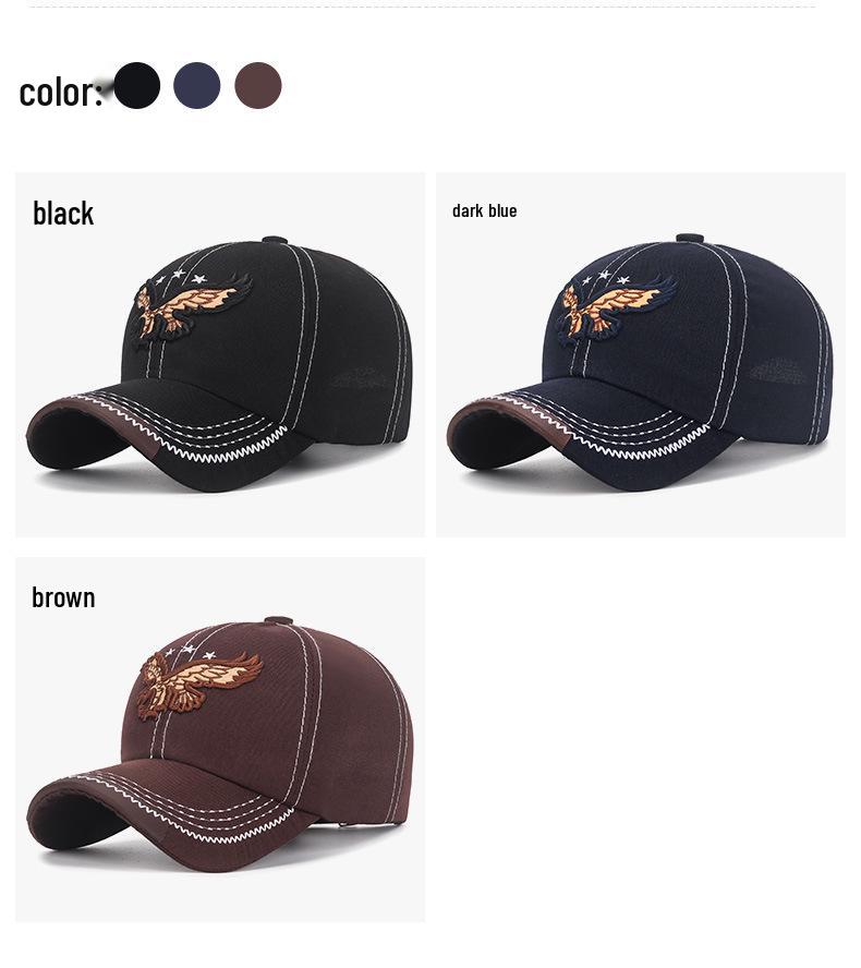 Men's Patchwork Eagle Embroidery Baseball Cap - Spring/Autumn Sunshade Duckbill