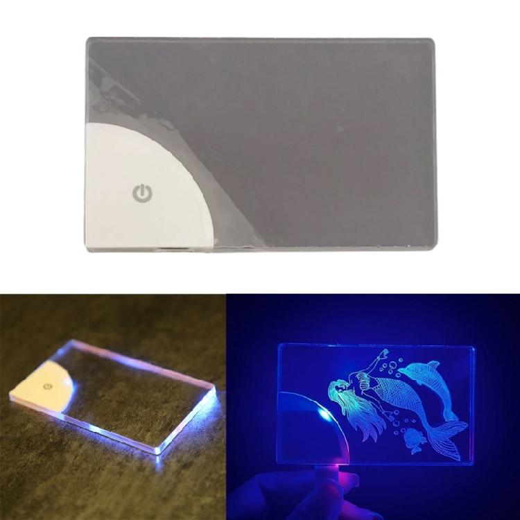 Pocket Sized LED Card Lamp Nameplate Light with Rainbow Effects for Business Professionals Transparent Name Tag Board