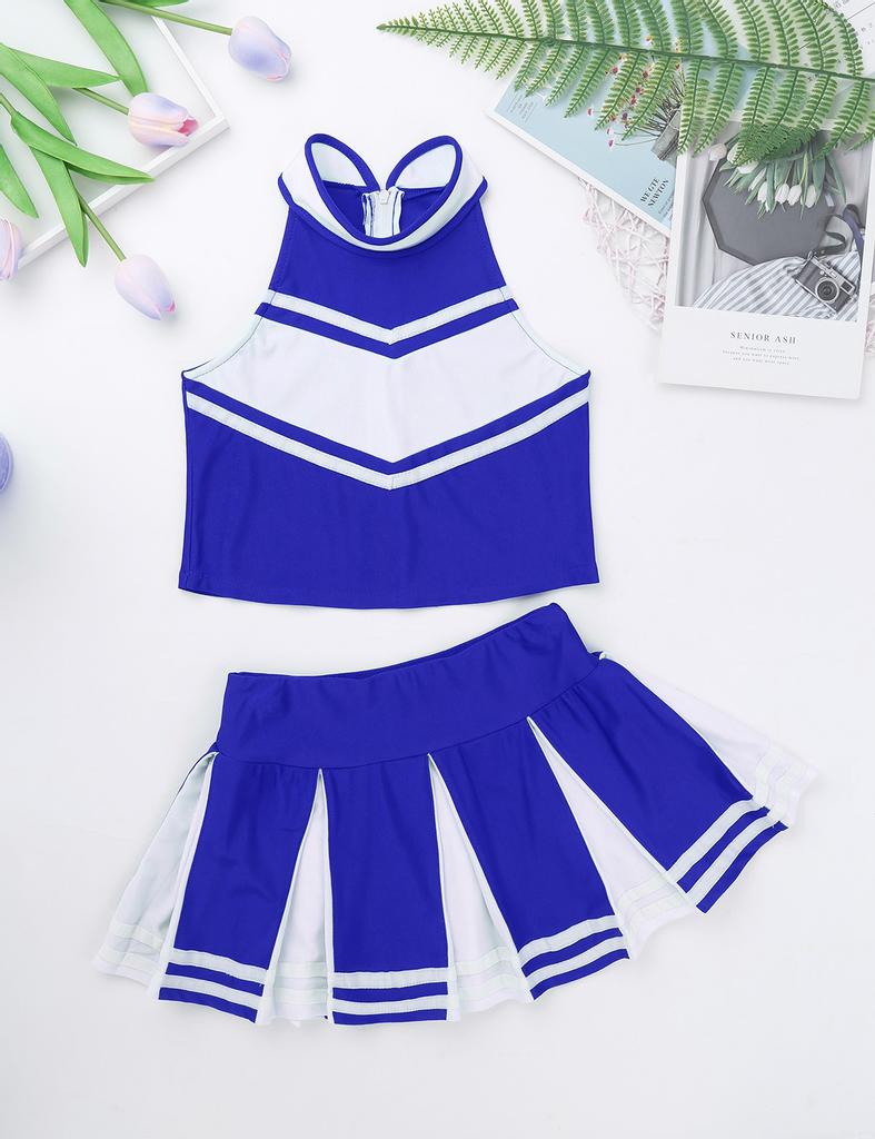 Kinder Mädchen Cheer Leader Kostüm Schuluniform Cheerleading Outfit Karneval Party Cosplay Kostüm