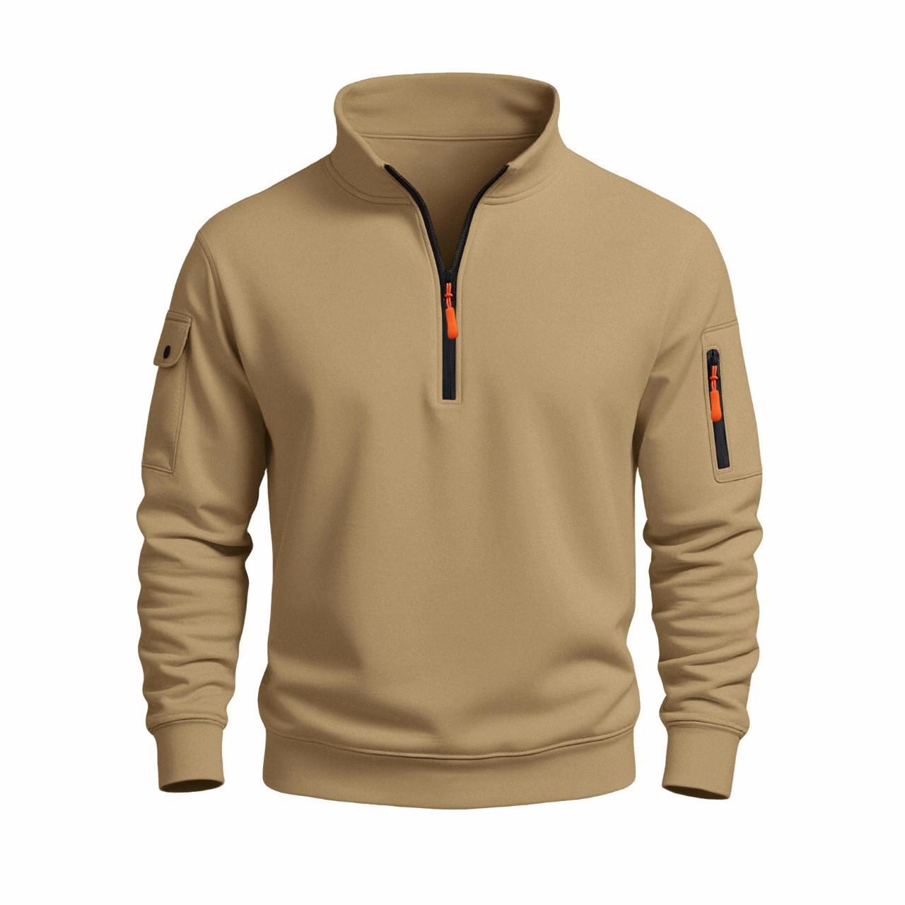 

2025 Men s Stand-up Collar Casual Hoodie for Spring/Autumn 2XL хакі