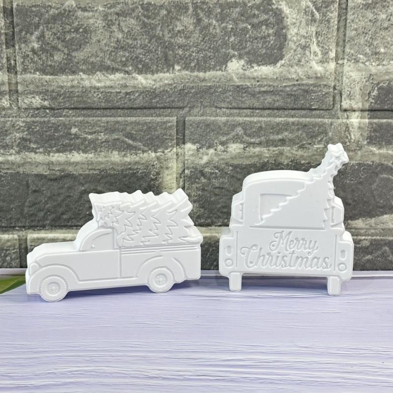 Christmas Tree Car Silicone Molds Holiday Candle Silicones Mould for Making Candle Soap Chocolate Festival Decoration
