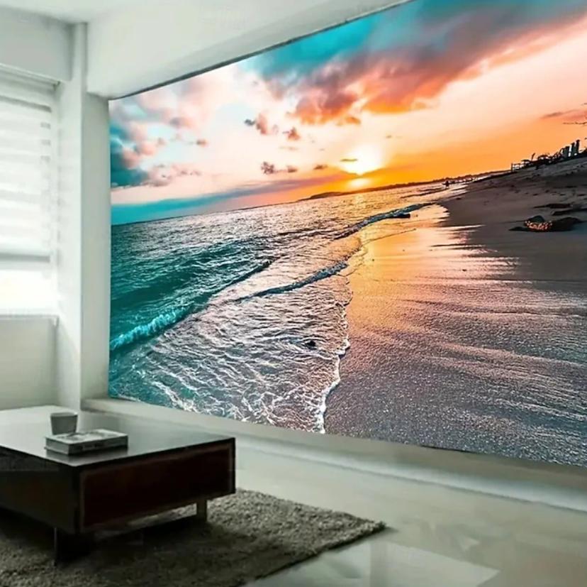 Sunset Coast Tapestry Soft Wall Art Background Living Room Bedroom Modern Home Decor