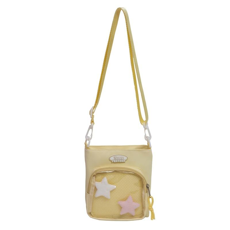 Mori Ins Exquisite Five-pointed Star Transparent Women's Pain Bag Mobile Phone Change Bag 25 New Literary One-shoulder Messenger Bag