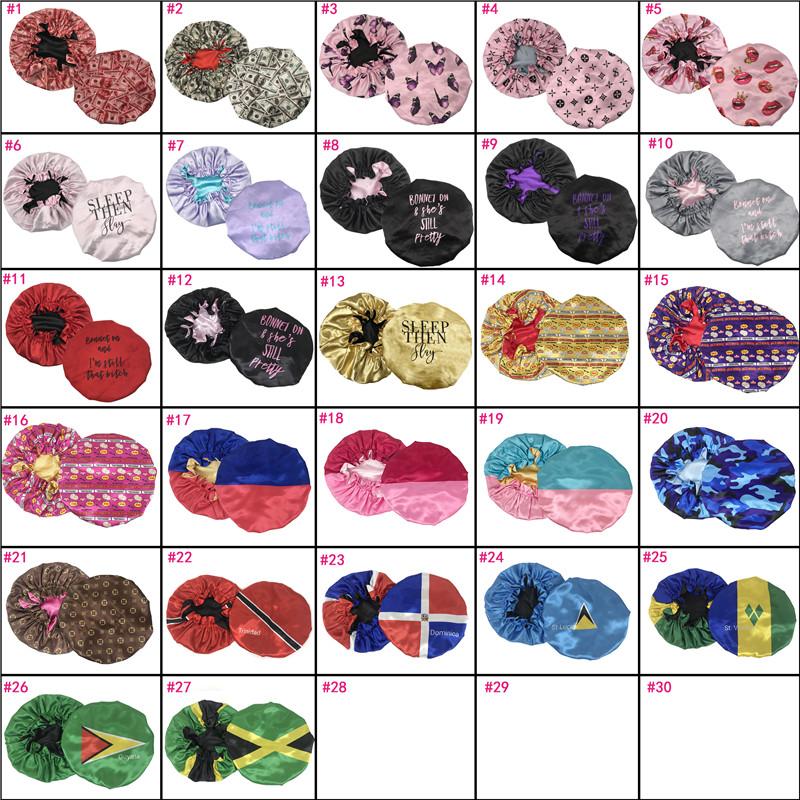New OEM Wide Wig Band Satin Silk Hair Bonnets Night Sleep Hat Drawstring Sleep Silk Hair Designers Tie Bonnet
