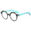 New sunglasses round color matching sunglasses men's and women's personalized trendy sunglasses anti-blue flat glasses