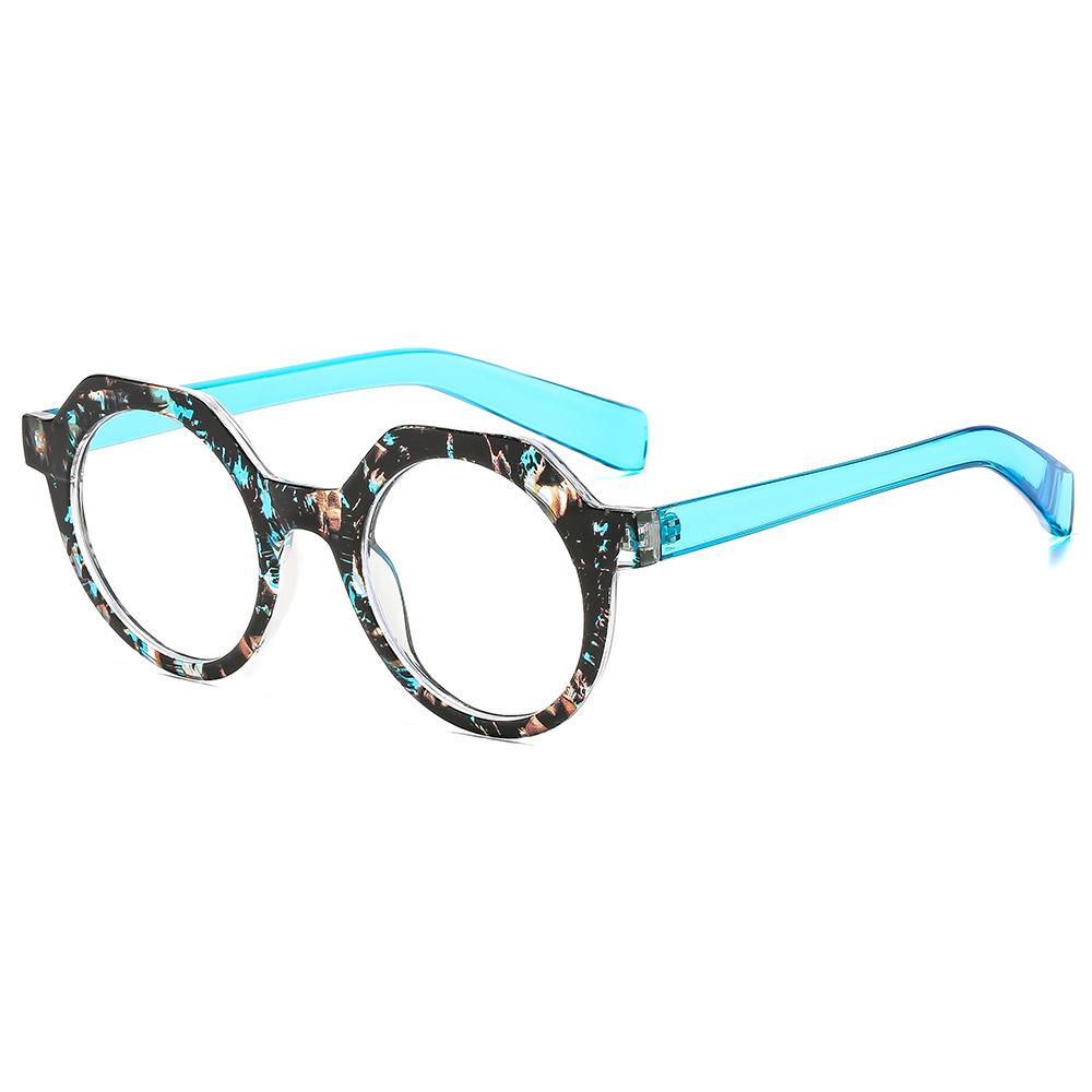 New sunglasses round color matching sunglasses men's and women's personalized trendy sunglasses anti-blue flat glasses