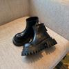 Knock Soft Leather~ Thick-soled Chelsea Boots for Women's Autumn 2025 New Retro Versatile Heightening Big Head Martin Short Boots