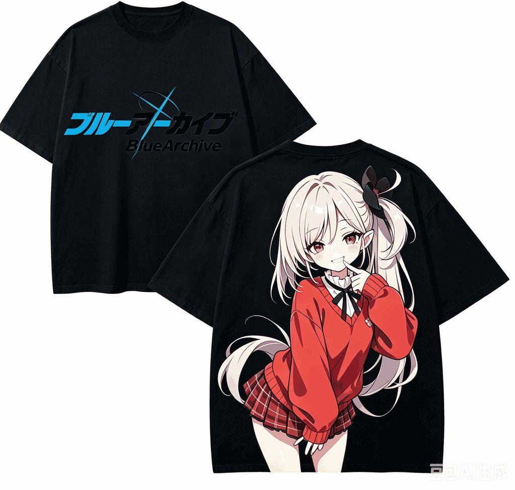 Blue Archive Anime Lover T-shirt Harajuku Cotton New Model High Street Oversized Unisex Retro