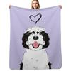 LOVE Black and White Sheepadoodle 2 Coperta Plaid Lilla Coperta Decorativa Elegante Regalo per Amici Coinquilino