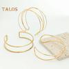 2 Pcs Women Bracelets Double-layer Open Adjustable Polished Anti-slip Exaggerated Style Solid Color Metal Arm Cuffs Lady Jewelry