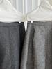 Lu Xi Women's Korean Semi-Elastic Wool A-Line High-Waisted Umbrella Skirt - Autumn/Winter Bud Shape