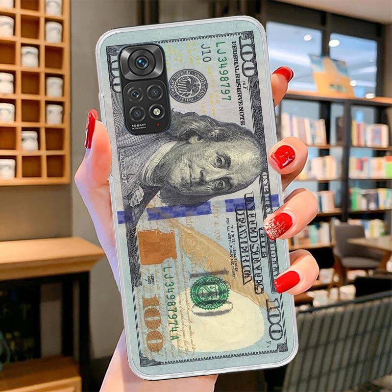 

Banknote Dollar Cash Money Cover Phone Case For Xiaomi Redmi Note 15 14 13 12 11 10 Pro Plus 14S 12S 11S 11T 11E 10S Soft Fundas Redmi Note 13 4G