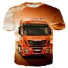 Summer Fashion New Heavy Truck Pattern Men's Print Image Fun Round Neck Short Sleeve Extra Large Comfortable Top