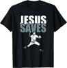 Jesus Saves - Religious Christian Baseball Player Gift T-Shirt