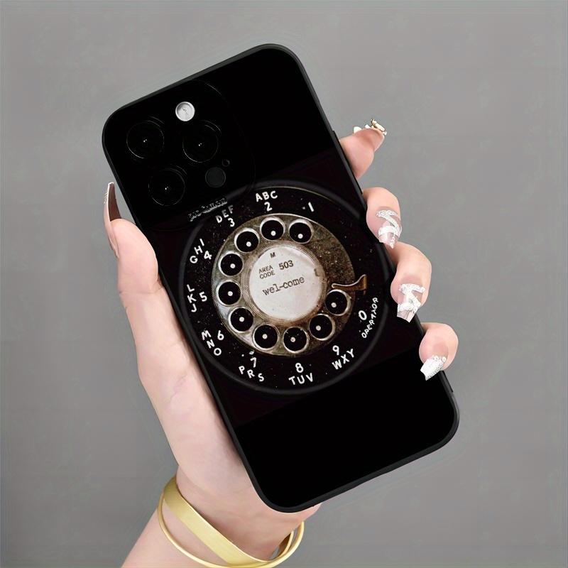 Retro Dial Phone Pattern Phone Case Suitable for iPhone 17 16 15 14 13 12 11 Pro/Max/Plus Anti Drop and Shockproof Back Cover
