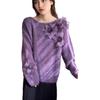 2026 Herbst/Winter Damen Übergröße 3D Floral Strick Rundhals Pullover