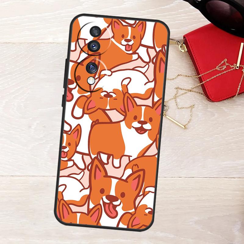 Cartoon Corgi Dog Case For Honor Magic 8 5 6 7 Lite X9a X9b X9c X9d X8b X8c Win RT 50 70 90 200 400 Pro Cover