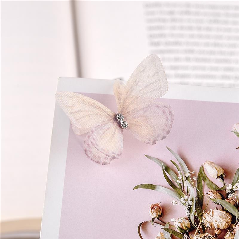 10 buc ochiuri cu diamante duble imprimate cu fluturi, bijuterii, articole pentru acoperirea capului, îmbrăcăminte, bricolaj, plase de plasă realizate manual, plasture de flori, agrafă de păr antică Hanfu