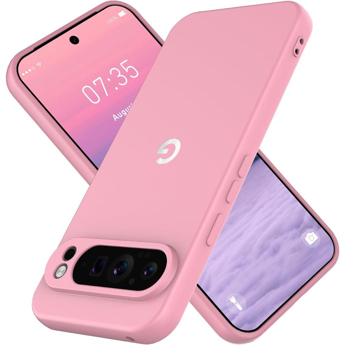 

High Quality Skin-friendly Soft Silicone Anti-Drop Phone Case For Google Pixel 10A 10/9 Pro XL 8 7 6 A Shockproof Protect Cover For Pixel 8A розовый
