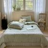 Lace Pure Cotton Quilt Twin Queen Size Bedding Single Double Bed Comforter Summer Spring Floral Print Gauze Quilted Blanket