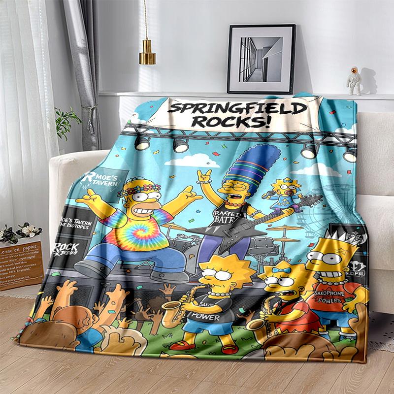 1Pc Springfield Rocks Concert Blanket Soft And Comfortable Casual Warm Camping Travel Christmas Halloween Gift M921905