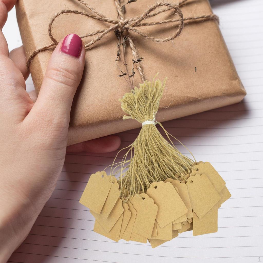 100 Pieces Gift Tags with String, Price String Pricemarker Labels Wrapping Marking