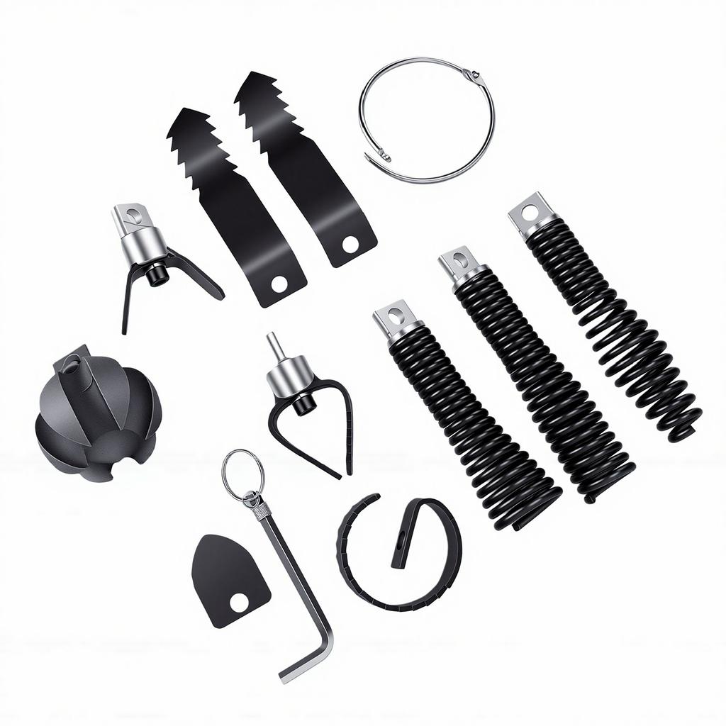 Drain Snake Attachment Set 6 Blade Grease Cutter and Clog Remover Set for Sewer Roots Hair Blockages
