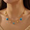 Dainty Starfish Conch Enamel Clavicle Necklace  for Women Bohemian Shell Sea Star Choker Chain Beach Vacation Jewelry Gift