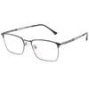 3830J Retro Square Full-Rim Metal Eyeglass Frame, Two-Color Super Light for Large Faces