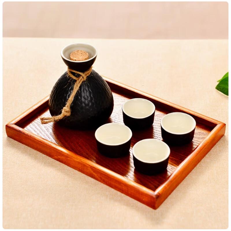 

Langxi Japanese Matte Black Glass Sake Set Carafe ~250ml, Cups 30ml