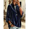 Womens Relaxed Half-Zip Fleece Pullover Sweatshirt 7/8 Sleeve Solid Color Casual Top