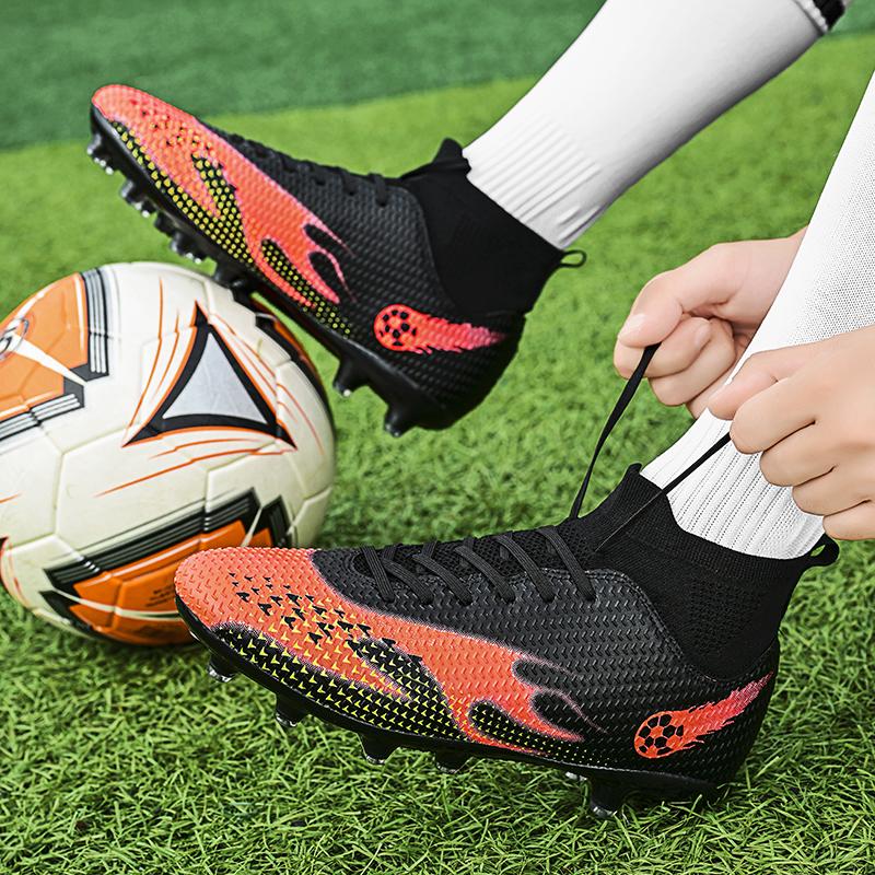 2024 Men's Soccer Shoes Large Size Ultralight   Football Boots Boys Sneakers Non-Slip AG/TF Soccer   Cleats Ankle Boots Unisex