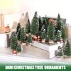 25pcs Mini Christmas Trees Artificial Christmas Tree Bottle Brush Trees with Wooden Base for Christmas Decor Party Home Table Craft Decorations