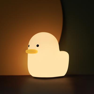 Cartoon Duck Silicone Light USB Charging Bedroom Bedside Night Light Children's Touch Pat Light Eye Protection Atmosphere Light