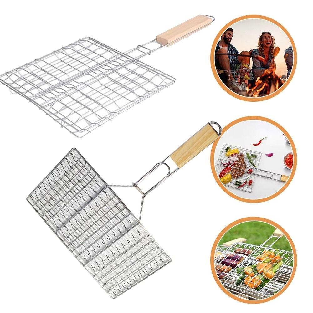 

Reusable Fish Grilling Rack Folding BBQ Grilling Basket Portable Fish Grill Baskets for Veggies 01