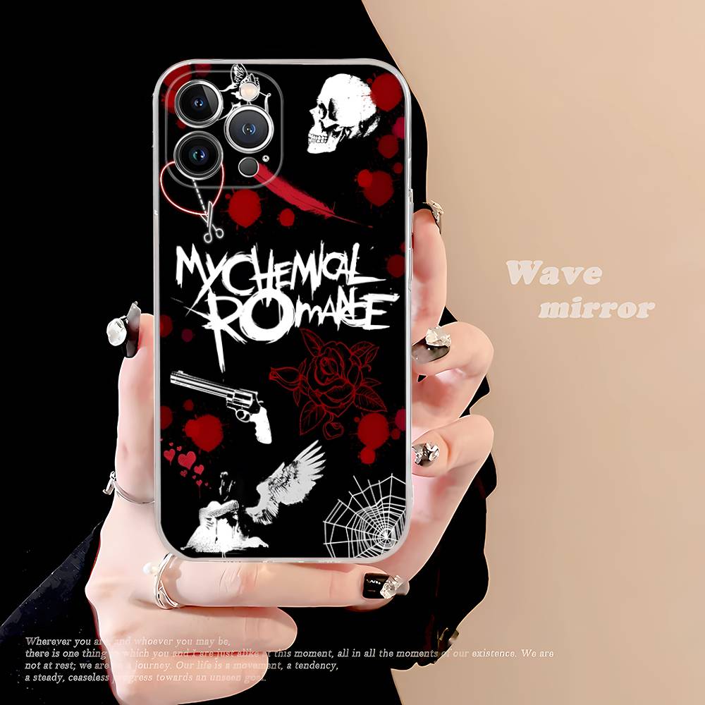 My C-Chemical R-Romance Band Transparent Phone Case For iPhone 16 15 14 13 12 11 Pro Max Plus Soft Cover