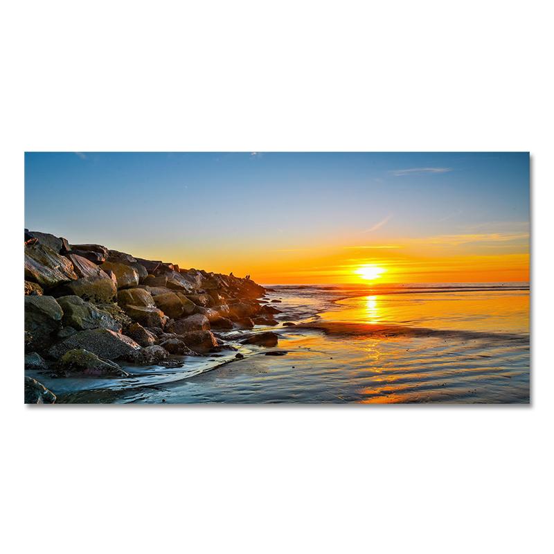 

Закат Морской Пейзаж Wall Art Гора Холст Картины Плакаты и принты Современная Настенная Картина для Декора Гостиной 40x80cm no frame