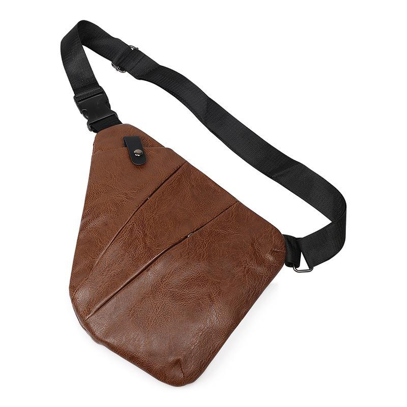 

мужская нагрудная сумка из полиуретана, новая одноплечевая сумка-мессенджер, модный и стильный спортивный рюкзак, сумка для пистолета. коричневый