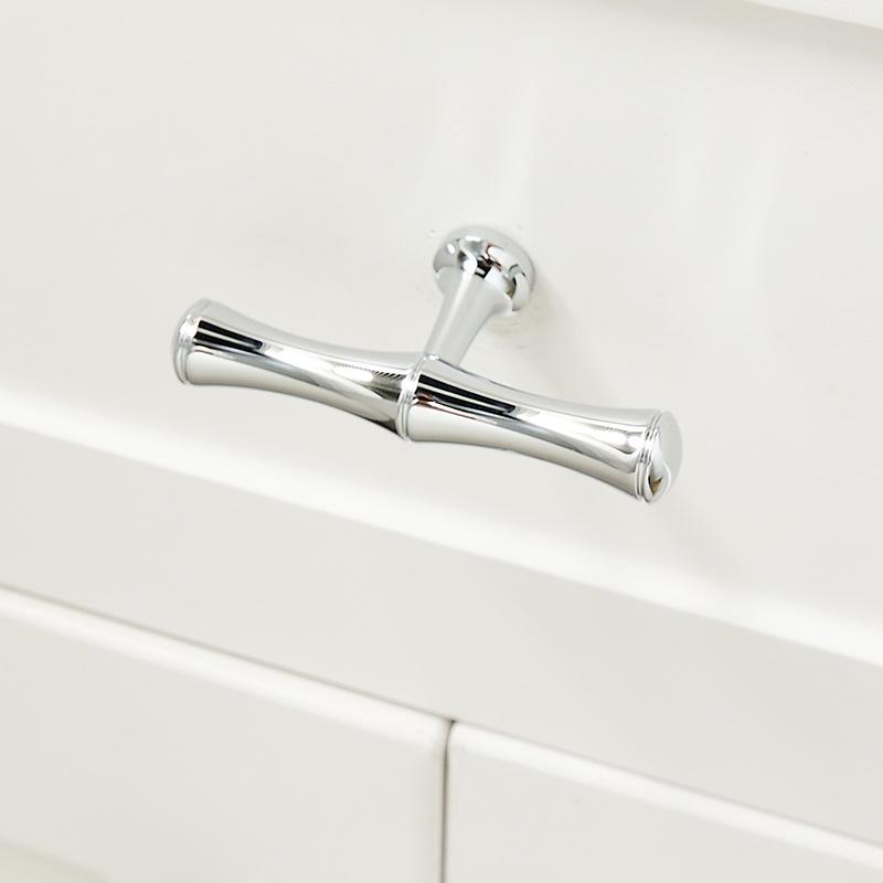 Brass Chrome Bamboo Wardrobe Handle - Modern Luxury Minimalist Nordic Drawer/Wine Cabinet Handle