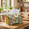 1pc Mediterranean Village Tissue Holder - Coastal Town Sun Napkin Organizer, Designed for Rolls, Facial Tissues, Or Single Sheets, Available In Two Si