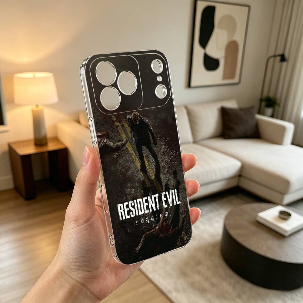 GAME R-Resident Evil Phone Case For iPhone 17 16 15 14 13 12 11 Mini Pro Max Plus Transparent Cover