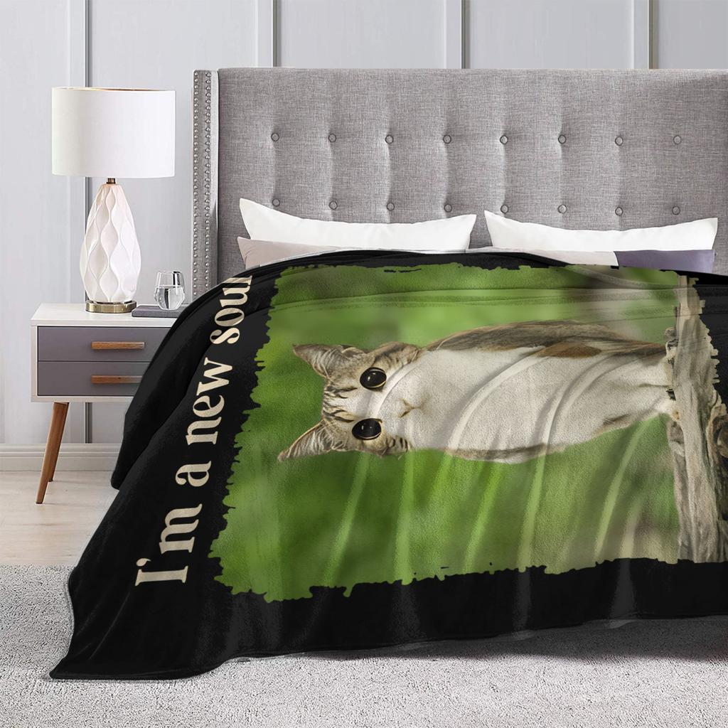 Meowl Cat Owl Brainrot Gen Meowl Blankets Fleece Autumn Portable Super Warm Throw Blankets for Home Office Plush Thin Quilt