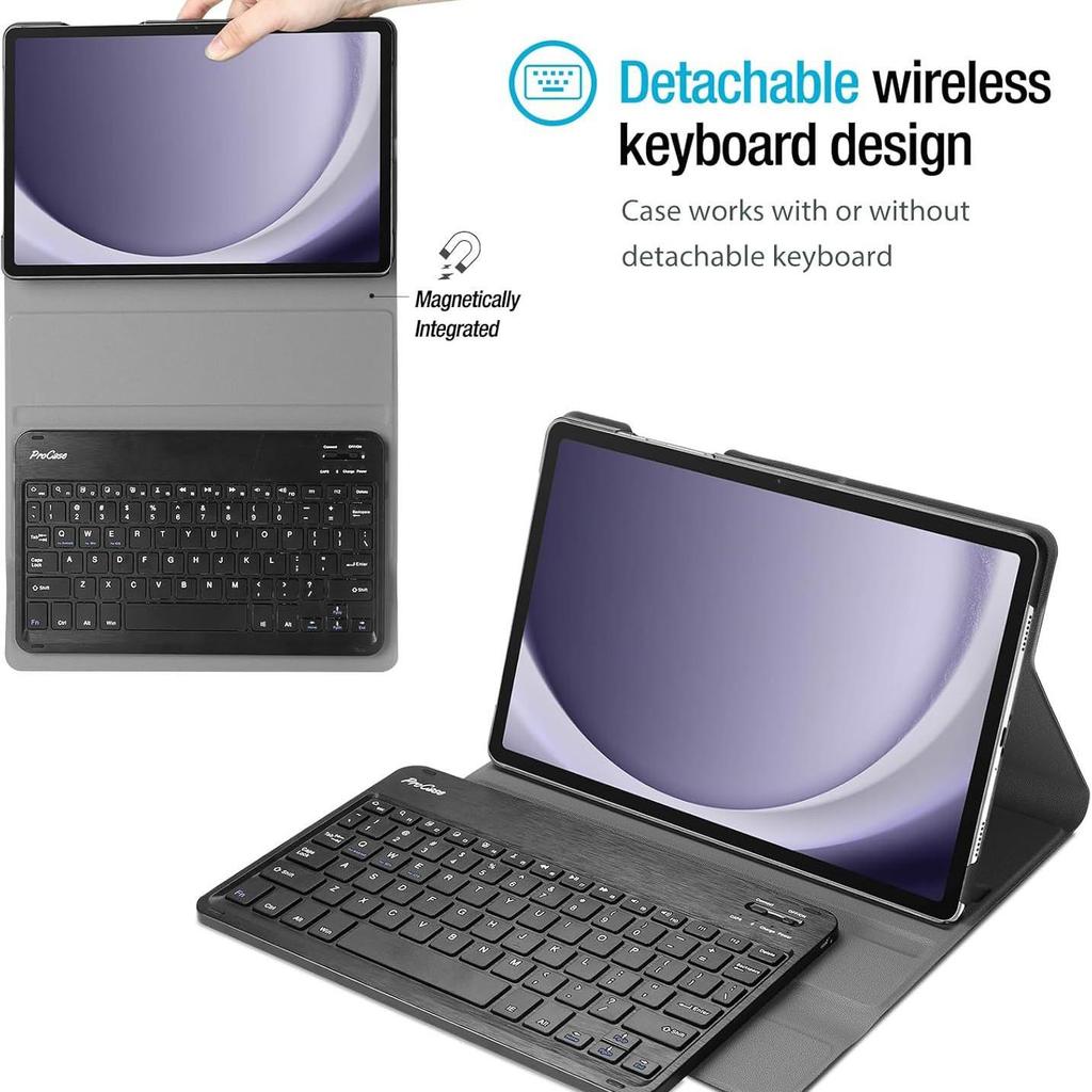 Samsung A9+ 11" Tablet Bluetooth Keyboard Case, Galaxy Tab S6 Lite, A8 Detachable Leather Cover