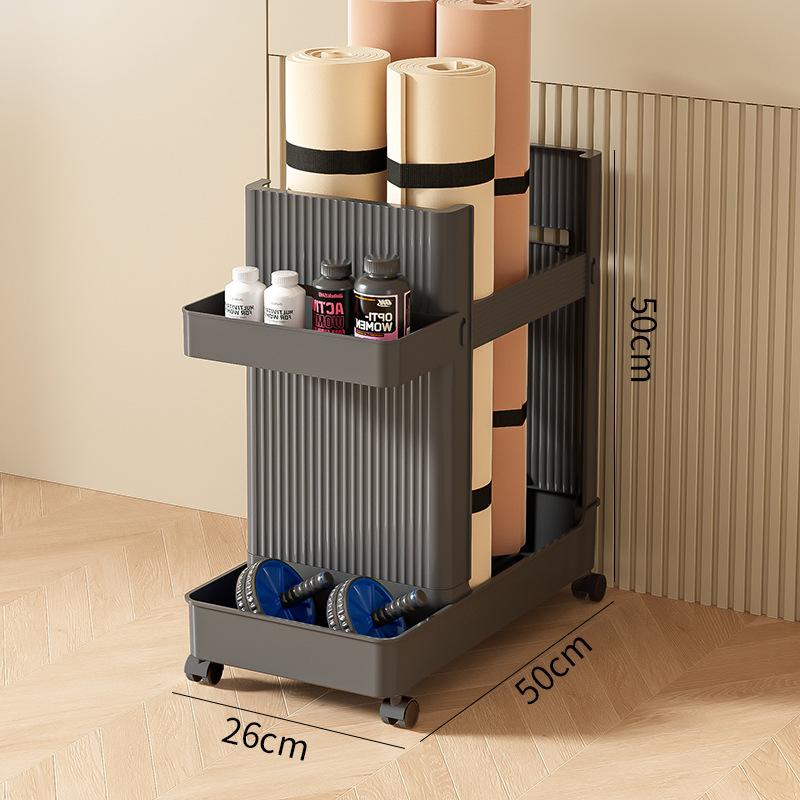 Gym Equipment Organizer Trolley Gym Equipment Holder Sports Equipment Storage Rack with Bottom Universal Wheel  Kettlebells